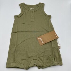 Goumi Kids Baby Romper Quick Change One Piece Size 6-12 Month Bamboo Olive Green